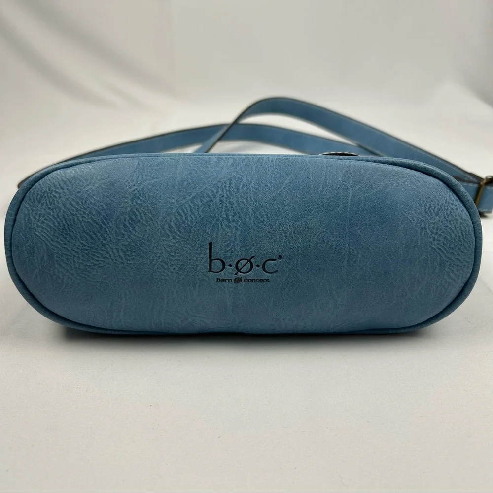 BOC Born Concept Crossbody Shoulder Purse Faux Leather Blue Denim Color - Picture 7 of 13